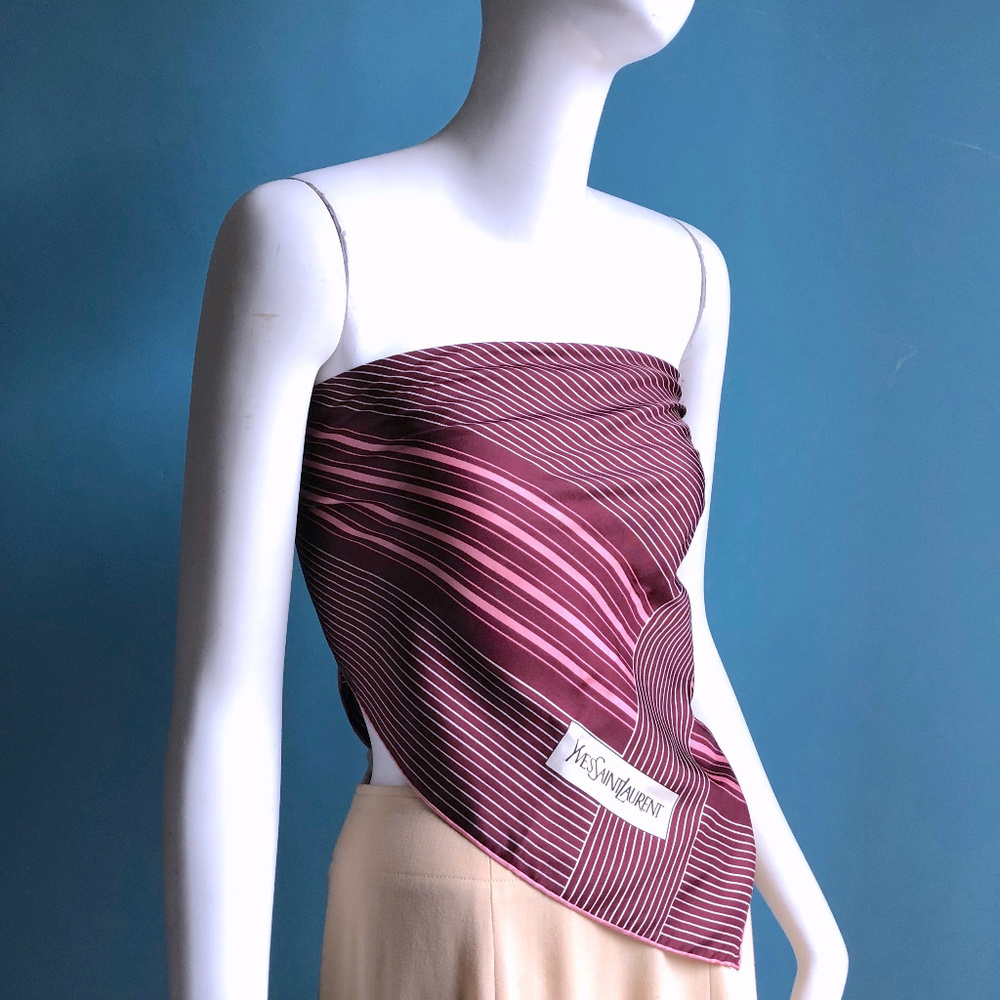 Vintage YSL Saint Laurent X-Large Silk Scarf 80s